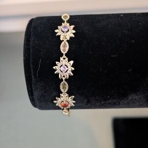 Gold Plated Multicolor Gemstone Bracelet